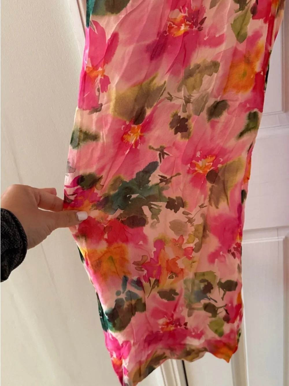 J. CREW Women’s Pink Watercolor Floral Chiffon Full Length Wide Leg Astrid Pants